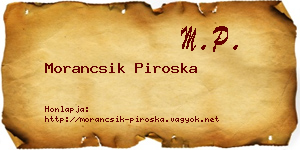 Morancsik Piroska névjegykártya